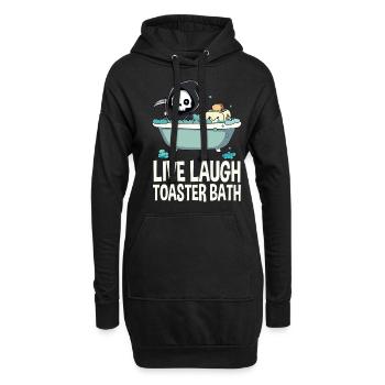 Live Laugh Grille-pain Bain Meme Drôle - Sweat-shirt à capuche long Femme - noir - Devant