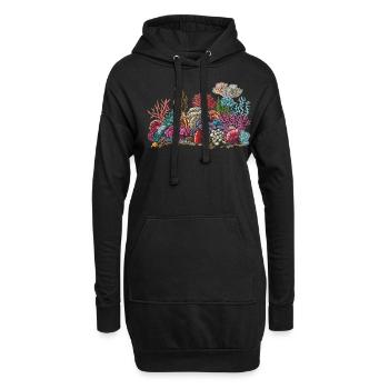 Aquarium Aquariophile Coral Fragging - Sweat-shirt à capuche long Femme - noir - Devant