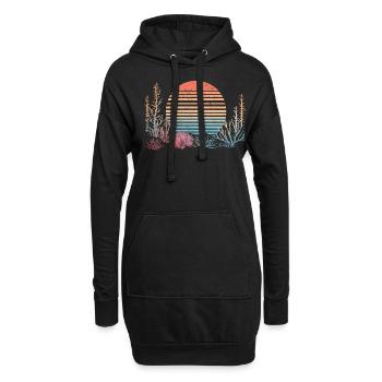 Aquarium Aquariophile Coral Fragging - Sweat-shirt à capuche long Femme - noir - Devant