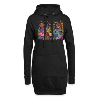 Aquarium Aquariophile Coral Fragging - Sweat-shirt à capuche long Femme - noir - Devant