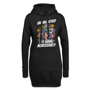 Non diagnostiqué, mais quelque chose - Sweat-shirt à capuche long Femme - noir - Devant