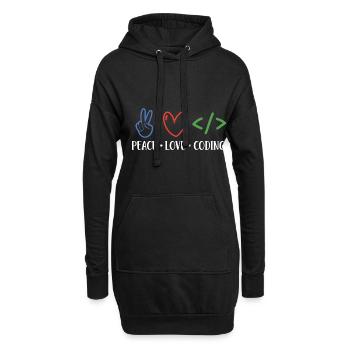 Peace Love Coding Coder Software Developer Program - Hoodie-Kleid - Schwarz - Vorne