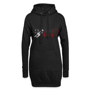 Trompete spielen Trompeten Band Geschenk - Hoodie-Kleid - Schwarz - Vorne