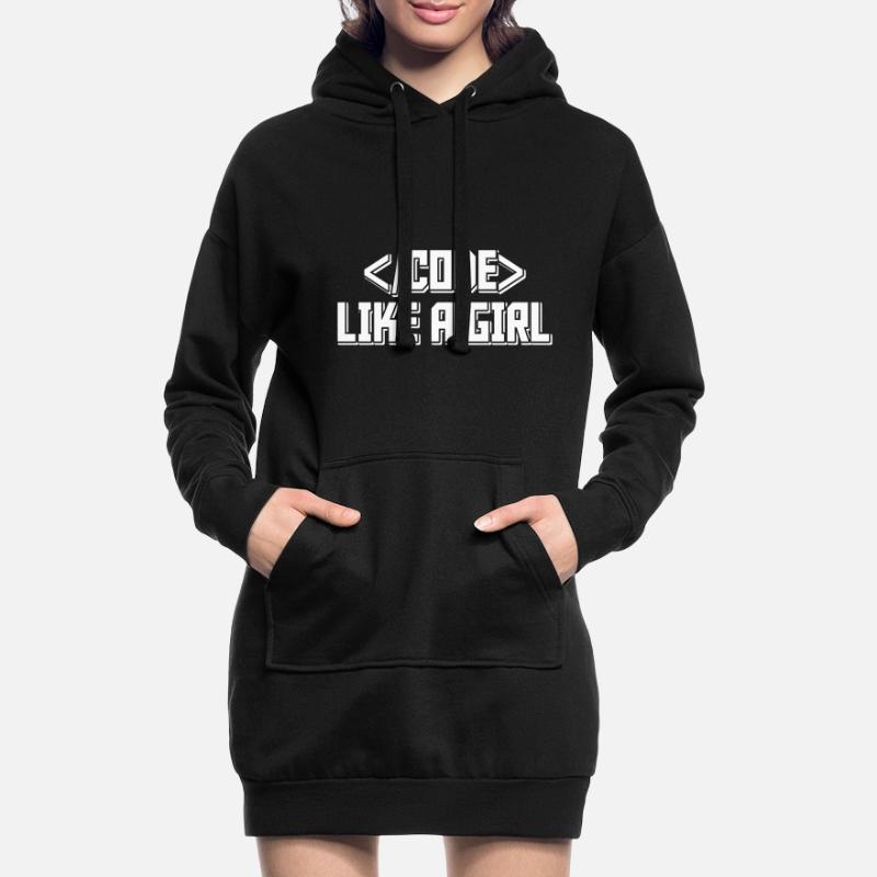 Code Like A Girl Coder Programmer Software Develop Hoodie-Kleid