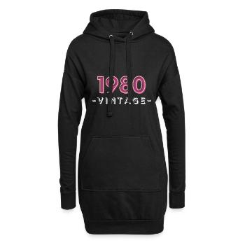geboren 1980 geschenk idee geburtstag jahrgang 80 - Hoodie-Kleid - Schwarz - Vorne
