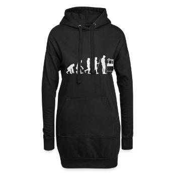 Impression 3D - Sweat-shirt à capuche long Femme - noir - Devant