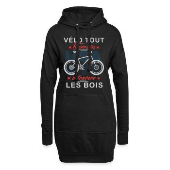Vélo tout terrain à travers les bois - Sweat-shirt à capuche long Femme - noir - Devant