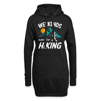 Weekends Are For Hiking - Hoodie-Kleid - Schwarz - Vorne