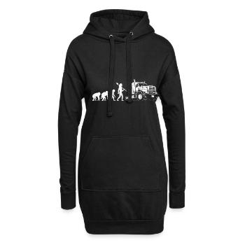 Trucker Evolution Fahren Papa Trucker Vater LKW - Hoodie-Kleid - Schwarz - Vorne