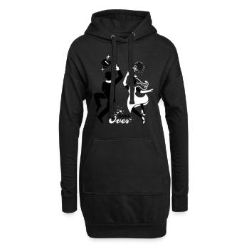 Mariée - Couple Game over - Sweat-shirt à capuche long Femme - noir - Devant