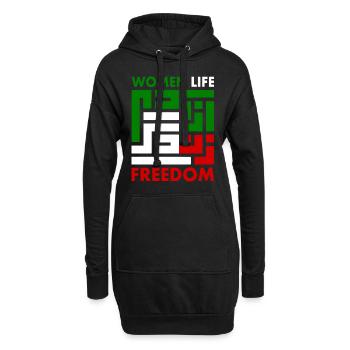 women life freedom Zan zendegi azadi - Sweat-shirt à capuche long Femme - noir - Devant