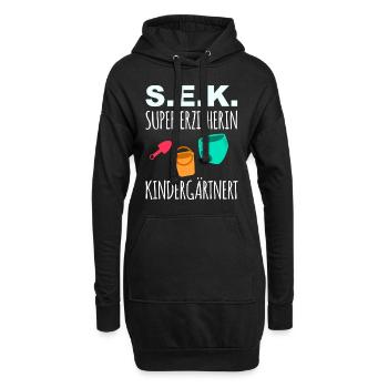 Erzieherin - Hoodie-Kleid - Schwarz - Vorne