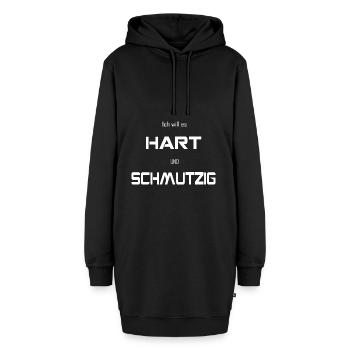 Hart und Schmutzig lustiger versauter Spruch - Hoodie-Kleid - Schwarz - Vorne