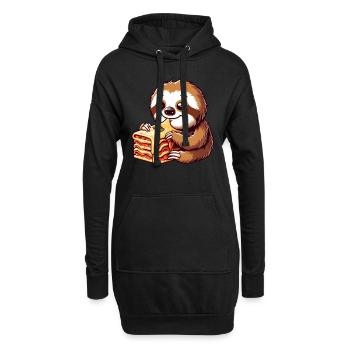 Faultier Liebt Italienische Lasagne - Hoodie-Kleid - Schwarz - Vorne