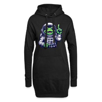 Astronaut Frog Toad Space Cosmonaut - Hoodie Dress - black - Front