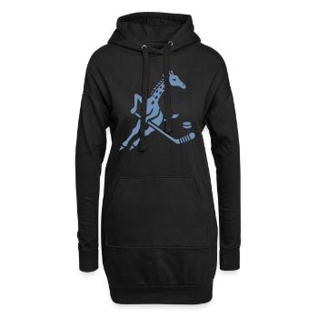 Giraffe Eishockeyspieler Silhouette Minimalistisch - Hoodie-Kleid - Schwarz - Vorne
