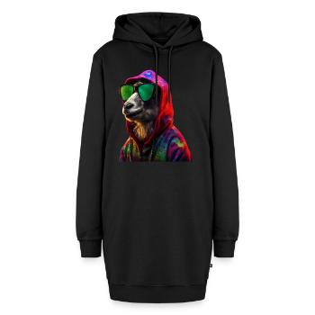 Ziege mit Sonnenbrille Bunt Coole Ziegen - Hoodie-Kleid - Schwarz - Vorne