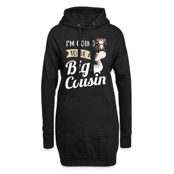 Je suis un grand cousin - Sweat-shirt à capuche long Femme - noir - Devant