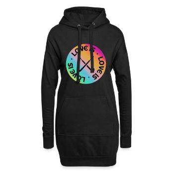 Hockey : l’amour, c’est - Sweat-shirt à capuche long Femme - noir - Devant
