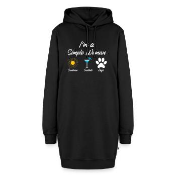I am simple woman - Hoodie-Kleid - Schwarz - Vorne