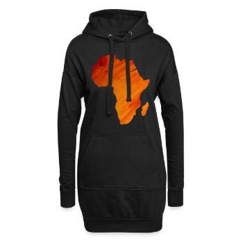 Karte von Afrika - Hoodie-Kleid - Schwarz - Vorne