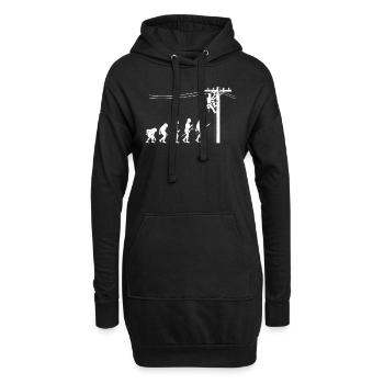 Lineman Evolution Design Für Elektriker - Hoodie-Kleid - Schwarz - Vorne