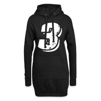 3 Zahl Symbol - Hoodie-Kleid - Schwarz - Vorne