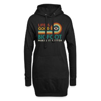 Das Leben Ist Gut Bigfoot Macht Es Besser Für - Hoodie-Kleid - Schwarz - Vorne