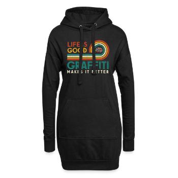 La vie est bonne géométrie la rend meilleure - Sweat-shirt à capuche long Femme - noir - Devant