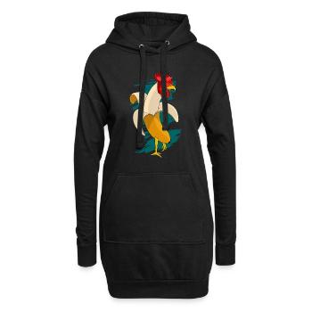 Poulet Banane Poulets Agriculteur Agriculteur Ferme - Sweat-shirt à capuche long Femme - noir - Devant