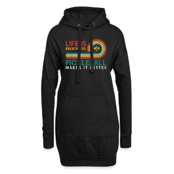 Das Leben Ist Erstaunlich, Pickleball Macht Es - Hoodie-Kleid - Schwarz - Vorne