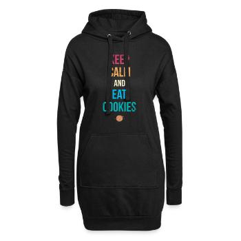 Restez calme et mangez des biscuits pour les boulangers ou les amateurs de pâtisserie - Sweat-shirt à capuche long Femme - noir - Devant