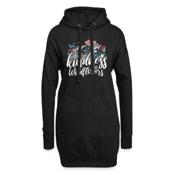 Verbreiten Sie Freundlichkeit Wie Wildflowers - Hoodie-Kleid - Schwarz - Vorne