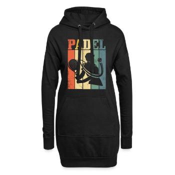Padelschlägerball Retro-design Für Padel-tennis - Hoodie-Kleid - Schwarz - Vorne