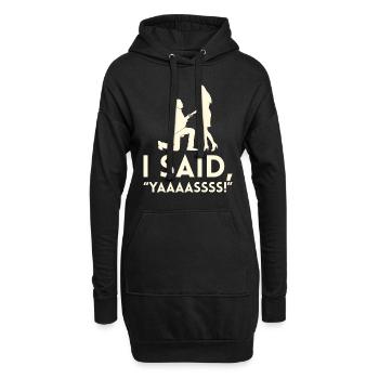 J’ai dit le projet de mariage de Yaaaas pour la mariée - Sweat-shirt à capuche long Femme - noir - Devant