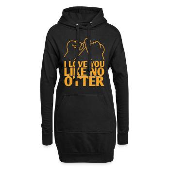 Je t’aime comme pas de conception de mariage de loutre pour le - Sweat-shirt à capuche long Femme - noir - Devant