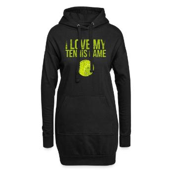 Ich Liebe Mein Tennisspieldesign Für Tennisfans - Hoodie-Kleid - Schwarz - Vorne