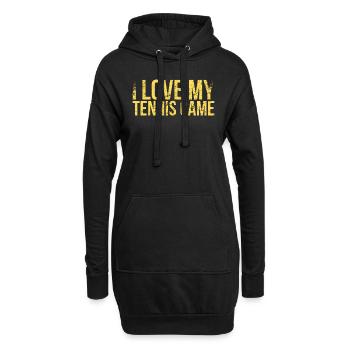 Ich Liebe Mein Tennisspieldesign Für Tennisfans - Hoodie-Kleid - Schwarz - Vorne