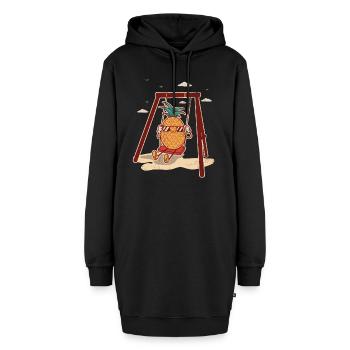 Ananas-schaukel-design Für Strandliebhaber Ananas - Hoodie-Kleid - Schwarz - Vorne