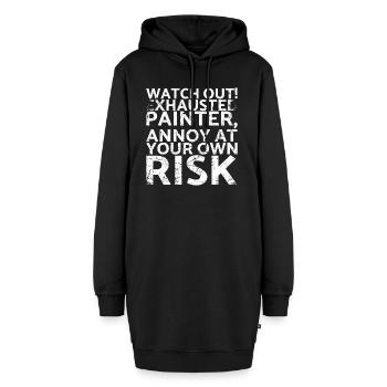 Passen Sie Auf, Dass Sich Erschöpfte Maler Über - Hoodie-Kleid - Schwarz - Vorne