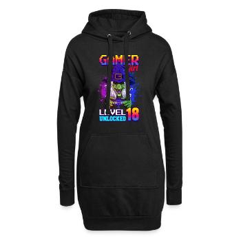 gamer girl 18. Geburtstag Zocken Videospiele - Hoodie-Kleid - Schwarz - Vorne