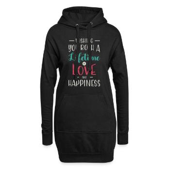 Je vous souhaite à tous les deux une vie d’amour pour - Sweat-shirt à capuche long Femme - noir - Devant