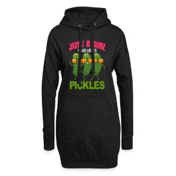 tanzende Gurken Mädchen Dabbing Gurke Gemüse - Hoodie-Kleid - Schwarz - Vorne