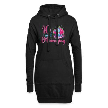Meerjungfrau 10. Geburtstag mermazing 10 Jahre Alt - Hoodie-Kleid - Schwarz - Vorne