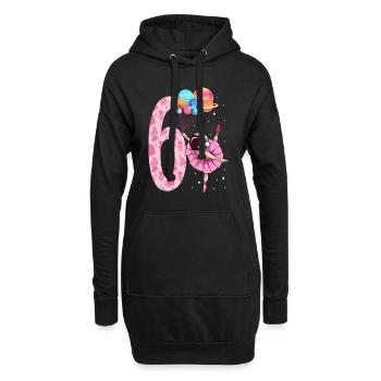 Ballerine astronaute Fille 6ème anniversaire - Sweat-shirt à capuche long Femme - noir - Devant