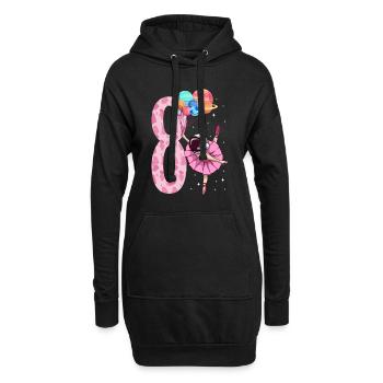 Ballerine astronaute Fille 8ème anniversaire - Sweat-shirt à capuche long Femme - noir - Devant