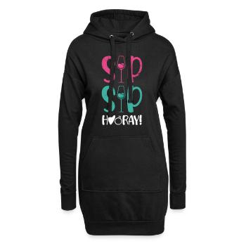 Sip Sip Hurra Heiratsentwurf Für Braut-bräutigam - Hoodie-Kleid - Schwarz - Vorne