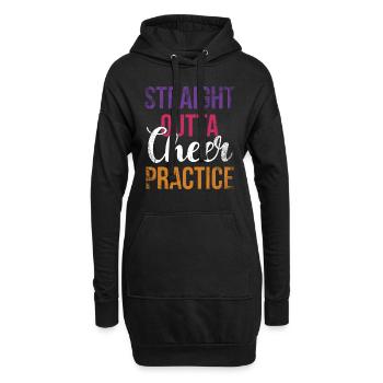 Straight Outta Cheer Practice pour les pom-pom girls - Sweat-shirt à capuche long Femme - noir - Devant