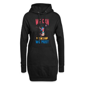 Nous pouvons, nous allons, nous devons - Sweat-shirt à capuche long Femme - noir - Devant