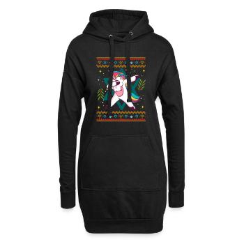 Licorne Evnicorne Hanoukka - Sweat-shirt à capuche long Femme - noir - Devant